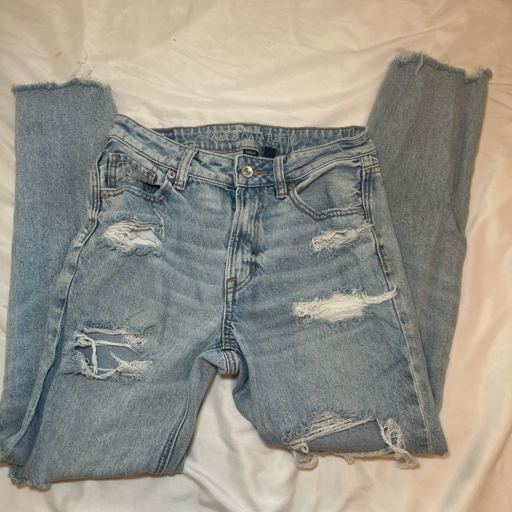 Distressed Light Blue Jeans